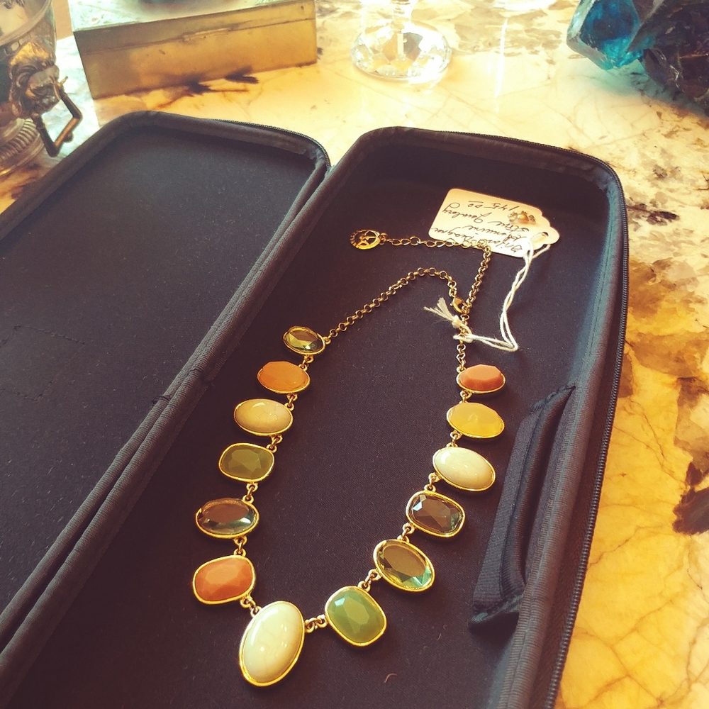 Trifari Designer Necklace with Semi-Precious Stone